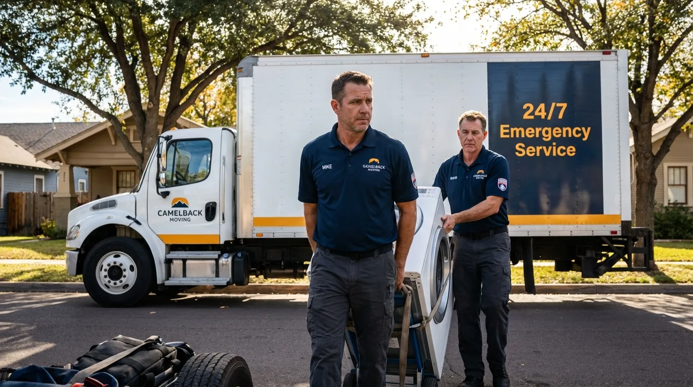 CamelBack Moving crew loading furniture in Cuero, TX
